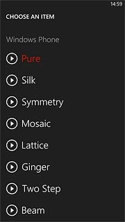 Once you've found a ring tone you like, press the required ring tone.