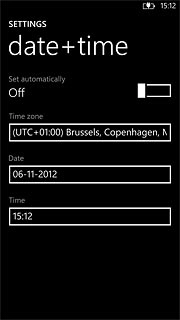 Press the field below Time zone.