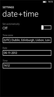 Press the field below Time.