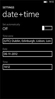 Press the field below Date.