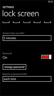Press the indicator next to Password to turn off the function.Key in your phone lock code.
