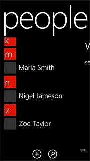 Press the required contact.The contact details are displayed.