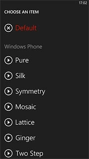 Once you've found a ring tone you like, press the required ring tone.