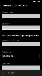 Press the field below Incoming email server and key in the name of your email provider's incoming server.