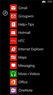 Slide your finger left on the display.Press the required email account.