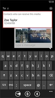 Press the required contact.Write subject and text for your picture message.