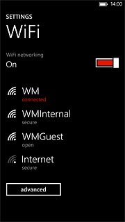 Press the indicator next to WiFi networking to turn on the function.