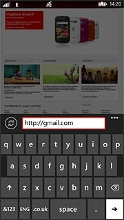 Key in http://gmail.com and press arrow right.