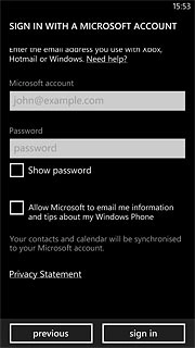 Press sign in.Wait a moment while your Microsoft account is activated.
