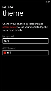 Press the field below Accent colour.