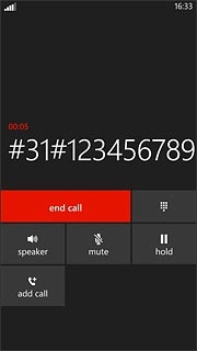 Press end call to end the call.