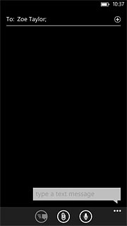 Press the text input field.Write the text for your text message.