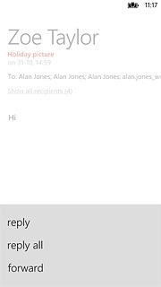 Press forward.Key in the first letters of the required contact.Matching contacts are displayed.