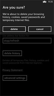 Press delete to confirm.