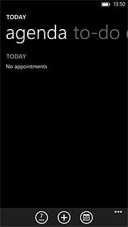 To see a list of all appointments:Slide your finger left to find agenda.