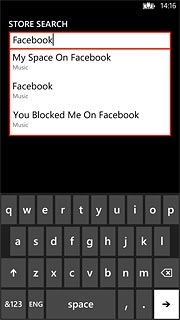 Key in Facebook and press arrow right.