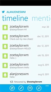 You can now use the application.Please note that Twitter isn't part of the original application package and therefore only a general description is given here.You have a number of options, such as:Write status updatesView status updates from people you followView messages sent directly to youTurn status updates on or off