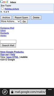 You can now use the application.Please note that Gmail isn't part of the original application package and therefore only a general description is given here.You have a number of options, such as:Send email messagesRetrieve and read email messagesReply to email messagesView list of contactsSelect application settingsCreate a new Gmail account