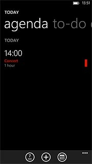 Slide your finger left on the display to find agenda.