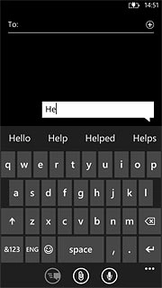 Press the required word to insert it.