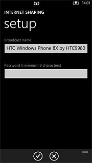 Press the field below Broadcast name and key in the required name.