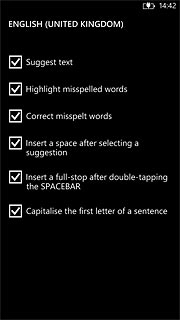 Press Suggest text to turn on word suggestion.