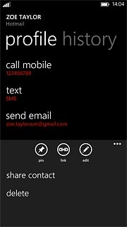 Press share contact.