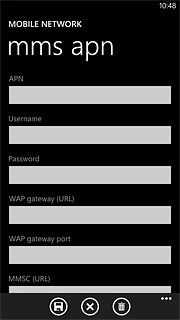 Press the field below WAP gateway (URL) and key in 10.202.2.60