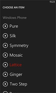 Press the playback icon next to the different ring tones to hear them.