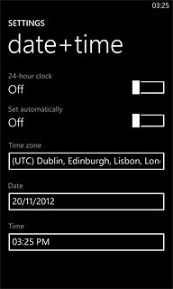 Press the field below Time zone.