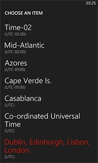 Press the required time zone.