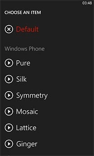 Press the playback icon next to the different ring tones to hear them.