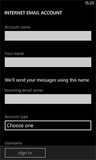Press the field below Incoming email server and key in the name of your email provider's incoming server.