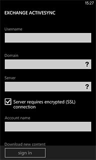 Press the field below Server and key in the server name.