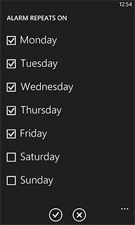 When the box next to a day is ticked (V), the day is selected.