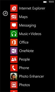 Slide your finger left on the display.Press Internet Explorer.