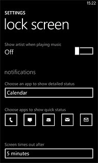 Press the field below Screen times out after.
