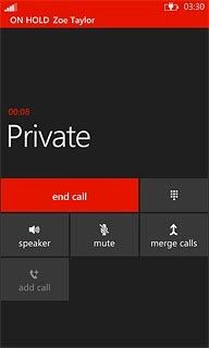 Make sure the call you want to end is active.Press end call.The active call is ended and the call on hold is automatically activated.