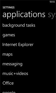 Drag your finger left on the display to find applications.