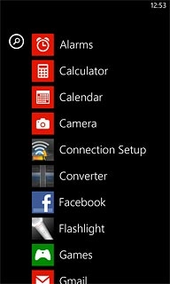 Slide your finger left on the display.Press Alarms.