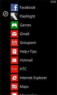 Slide your finger left on the display.Press Facebook.
