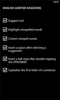 Press Suggest text to turn on word suggestion.