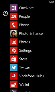 Slide your finger left on the display.Press OneNote.