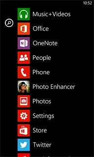 Slide your finger left on the display.Press Music+Videos.
