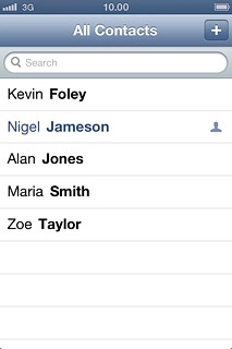 Press the required contact.The contact details are displayed.