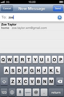 Matching contacts are displayed.Press the required contact.