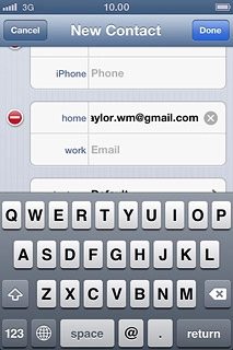 Press the field next to the email address.