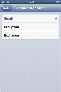 Press the required email account to use it by default.