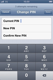 Press Current PIN and key in your current PIN.