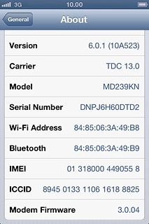 The software version is displayed next to Version.